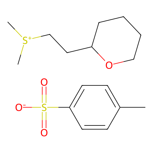 Dimethyl-[2-(oxan-2-yl)ethyl]sulfanium; 4-methylbenzenesulfonate structure