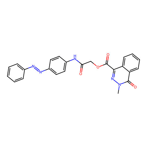 1-Phthalazinecarboxylic acid, 3,4-dihydro-3-methyl-4-oxo-, 2-oxo-2-[[4-(2-phenyldiazenyl)phenyl]amino]ethyl ester structure