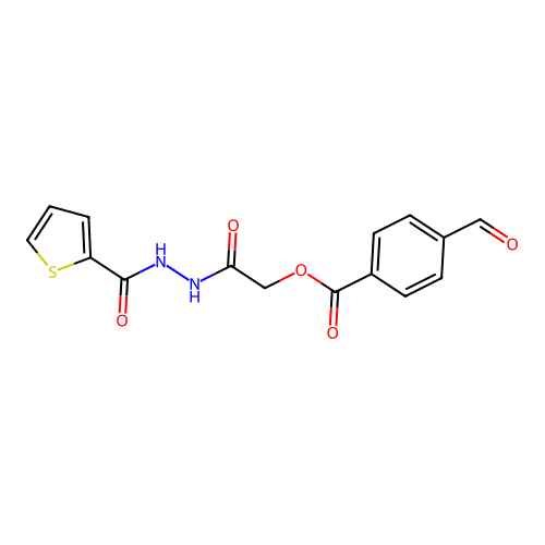 [2-Oxo-2-[2-(thiophene-2-carbonyl)hydrazinyl]ethyl] 4-formylbenzoate structure