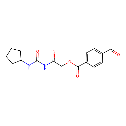 [2-(Cyclopentylcarbamoylamino)-2-oxoethyl] 4-formylbenzoate structure