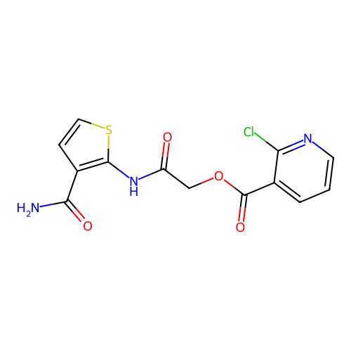 [2-[(3-Carbamoylthiophen-2-yl)amino]-2-oxoethyl] 2-chloropyridine-3-carboxylate structure