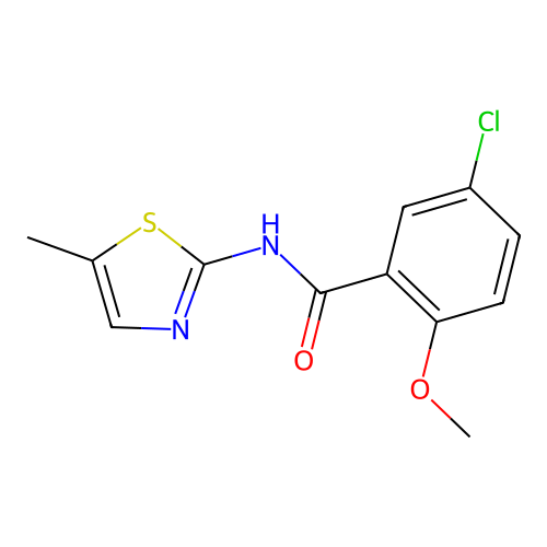 5-chloro-2-methoxy-N-(5-methyl-1,3-thiazol-2-yl)benzamide structure