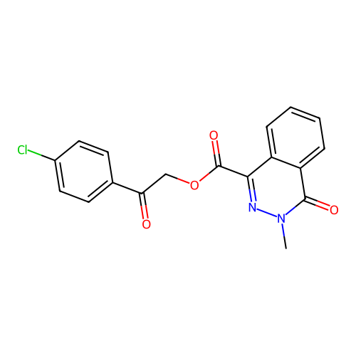 [2-(4-Chlorophenyl)-2-oxoethyl] 3-methyl-4-oxophthalazine-1-carboxylate structure