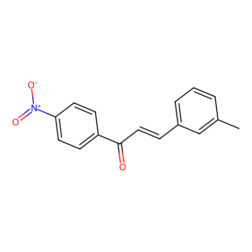 (E)-3-(3-methylphenyl)-1-(4-nitrophenyl)prop-2-en-1-one structure