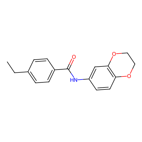N-(2,3-dihydro-1,4-benzodioxin-6-yl)-4-ethylbenzamide structure