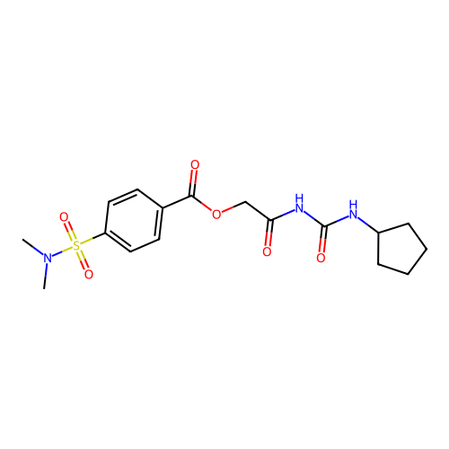 [2-(Cyclopentylcarbamoylamino)-2-oxoethyl] 4-(dimethylsulfamoyl)benzoate structure