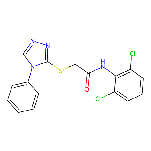 N-(2,6-dichlorophenyl)-2-[(4-phenyl-4H-1,2,4-triazol-3-yl)sulfanyl]acetamide structure
