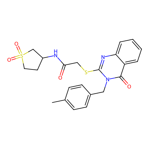N-(1,1-dioxo-1lambda6-thiolan-3-yl)-2-({3-[(4-methylphenyl)methyl]-4-oxo-3,4-dihydroquinazolin-2-yl}sulfanyl)acetamide structure