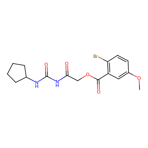 [2-(Cyclopentylcarbamoylamino)-2-oxoethyl] 2-bromo-5-methoxybenzoate structure