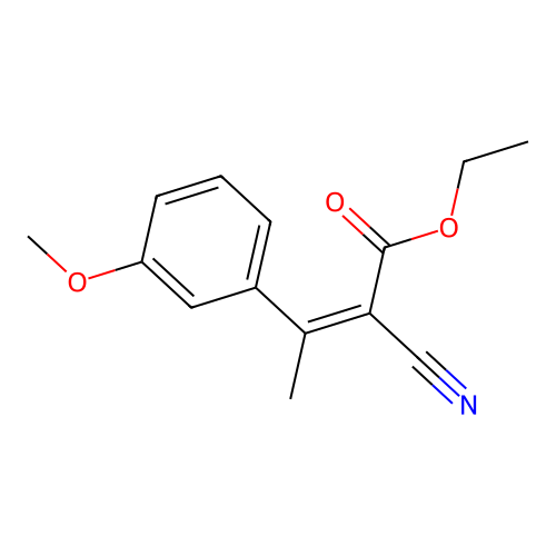 Ethyl 2-cyano-3-[3-(methyloxy)phenyl]-2-butenoate structure