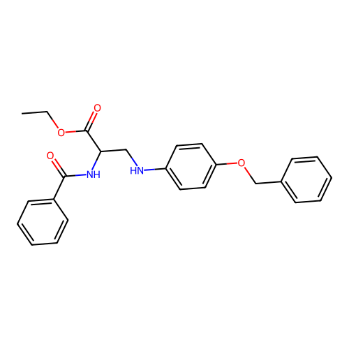 Ethyl 2-benzamido-3-(4-phenylmethoxyanilino)propanoate structure