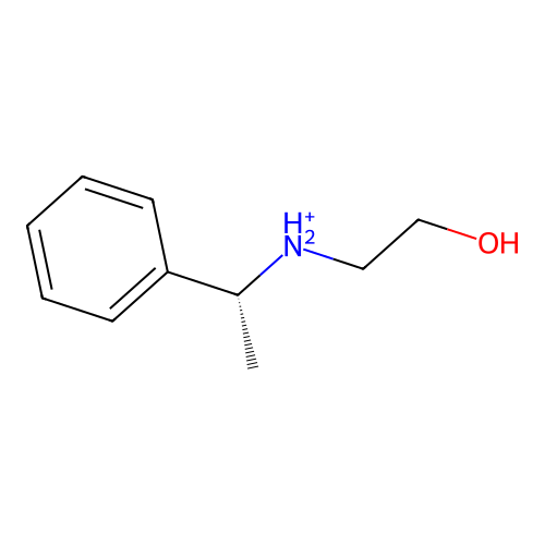 2-hydroxyethyl-[(1R)-1-phenylethyl]azanium structure