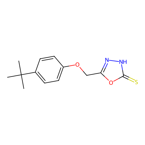 5-(4-Tert-butylphenoxymethyl)-1,3,4-oxadiazole-2-thiol structure