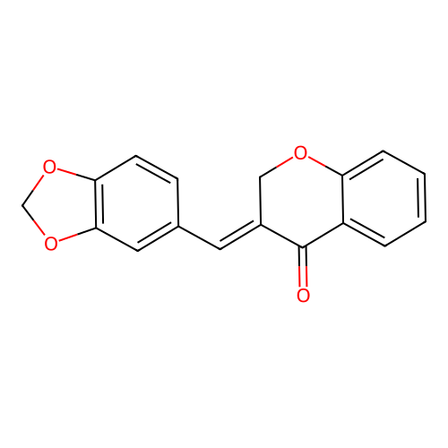 3-[(2H-1,3-benzodioxol-5-yl)methylidene]-3,4-dihydro-2H-1-benzopyran-4-one structure