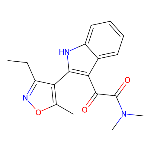 2-(3-Ethyl-5-methyl-4-isoxazolyl)-N,N-dimethyl-3-indoleglyoxylamide structure