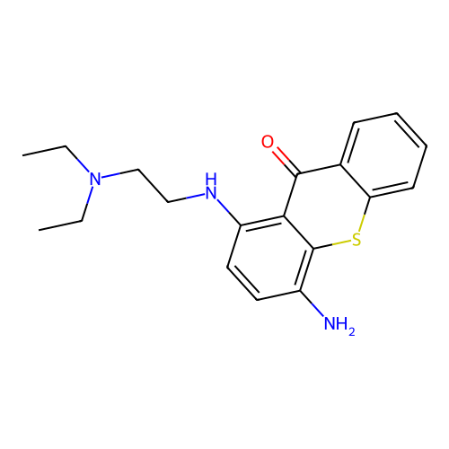 4-Amino-1-(2-diethylaminoethylamino)thioxanthen-9-one structure