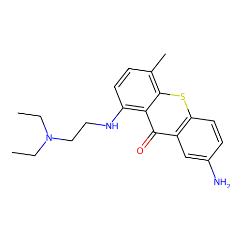 7-Amino-1-{[2-(diethylamino)ethyl]amino}-4-methyl-9H-thioxanthen-9-one structure