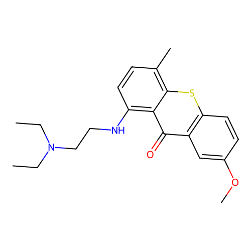 1-(2-Diethylaminoethylamino)-7-methoxy-4-methyl-thioxanthen-9-one structure