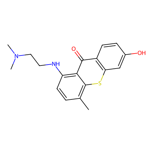 1-(2-Dimethylaminoethylamino)-6-hydroxy-4-methyl-thioxanthen-9-one structure