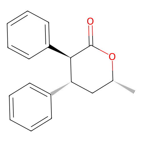 2H-Pyran-2-one, tetrahydro-3,4-diphenyl-6-methyl-, (3-alpha,4-alpha,6-beta)- structure