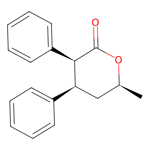 2H-Pyran-2-one, tetrahydro-3,4-diphenyl-6-methyl-, (3-alpha,4-alpha,6-alpha)- structure