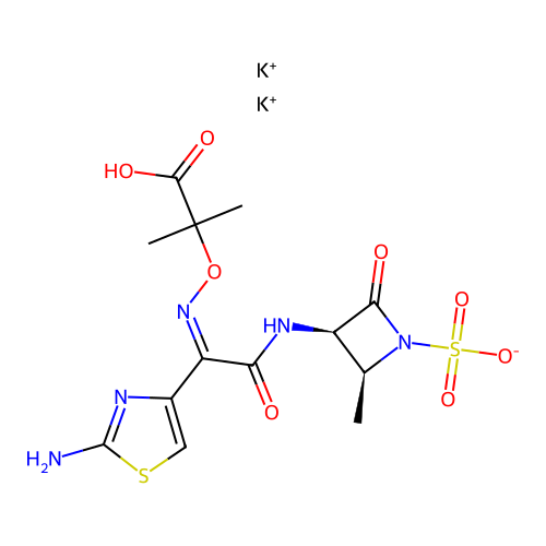 Azthreonam dipotassium salt structure
