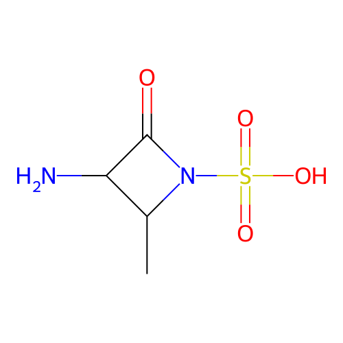 3-Amino-2-methyl-4-oxo-azetidine-1-sulfonic acid structure
