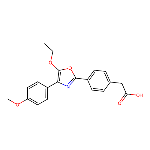 Benzeneacetic acid, 4-(5-ethoxy-4-(4-methoxyphenyl)-2-oxazolyl)- structure