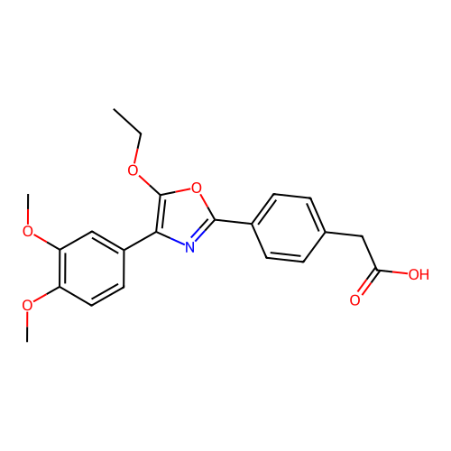 Benzeneacetic acid, 4-(4-(3,4-dimethoxyphenyl)-5-ethoxy-2-oxazolyl)- structure