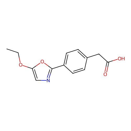 Benzeneacetic acid, 4-(5-ethoxy-2-oxazolyl)- structure