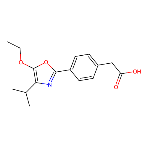Benzeneacetic acid, 4-(5-ethoxy-4-(1-methylethyl)-2-oxazolyl)- structure