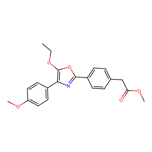 Benzeneacetic acid, 4-(5-ethoxy-4-(4-methoxyphenyl)-2-oxazolyl)-, methyl ester structure