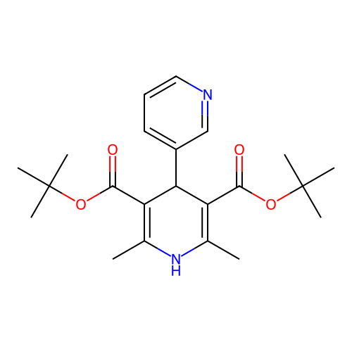 Di-tert-butyl 2',6'-dimethyl-1',4'-dihydro-3,4'-bipyridine-3',5'-dicarboxylate structure