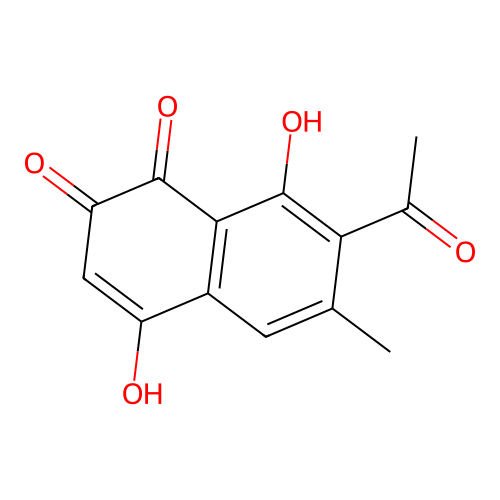 7-Acetyl-2,8-dihydroxy-6-methyl-1,4-naphthoquinone structure
