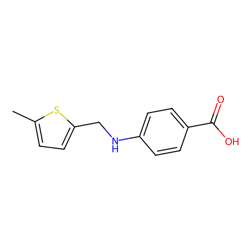 4-{[(5-Methyl-2-thienyl)methyl]amino}benzoic acid structure
