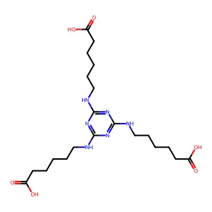 Hexanoic acid, 6,6',6''-(1,3,5-triazine-2,4,6-triyltriimino)tris- structure