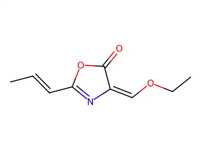 4-(Ethoxymethylidene)-2-prop-1-enyl-1,3-oxazol-5-one structure
