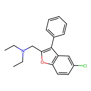 Benzofuran, 5-chloro-2-(diethylaminomethyl)-3-phenyl- structure