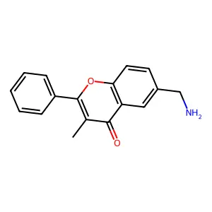 4h-1-Benzopyran-4-one,6-(aminomethyl)-3-methyl-2-phenyl- structure