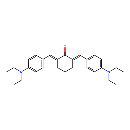 Cyclohexanone, 2,6-bis[[4-(diethylamino)phenyl]methylene]- structure