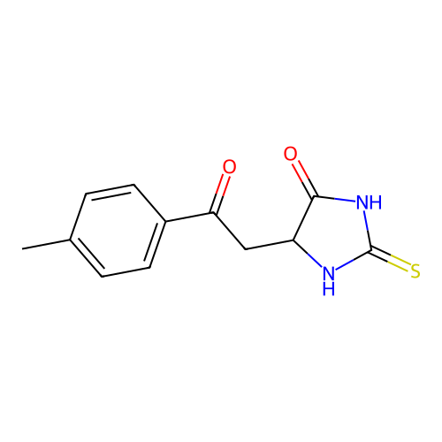 5-[2-(4-Methylphenyl)-2-oxoethyl]-2-sulfanylideneimidazolidin-4-one structure