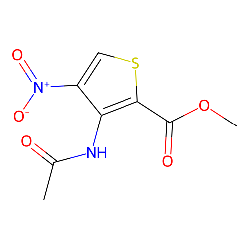 Methyl 3-acetamido-4-nitrothiophene-2-carboxylate structure