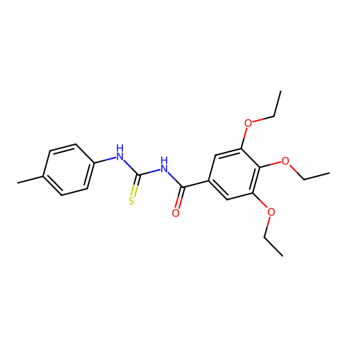 3,4,5-triethoxy-N-[(4-methylphenyl)carbamothioyl]benzamide structure