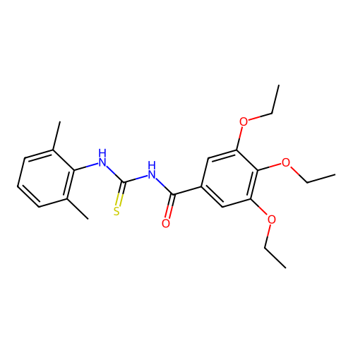 N-[(2,6-dimethylphenyl)carbamothioyl]-3,4,5-triethoxybenzamide structure