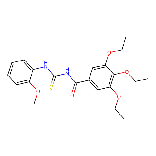 3,4,5-triethoxy-N-[(2-methoxyphenyl)carbamothioyl]benzamide structure