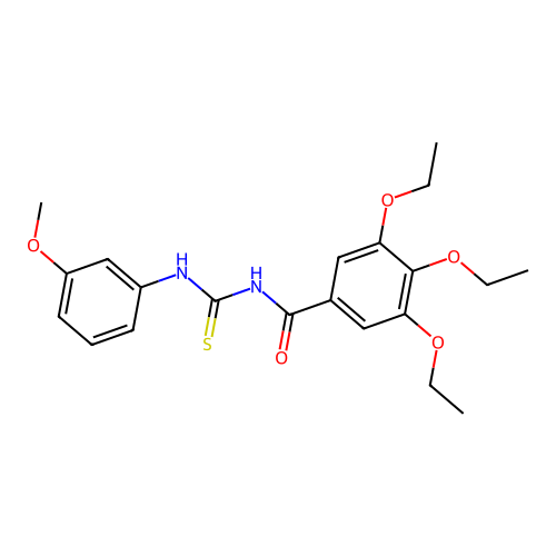 3,4,5-triethoxy-N-[(3-methoxyphenyl)carbamothioyl]benzamide structure
