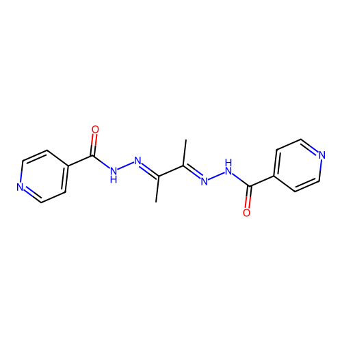 4-Pyridinecarboxylic acid, (1,2-dimethyl-1,2-ethanediylidene)dihydrazide structure