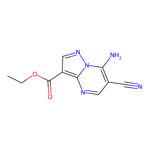 Ethyl 7-amino-6-cyanopyrazolo[1,5-a]pyrimidine-3-carboxylate structure