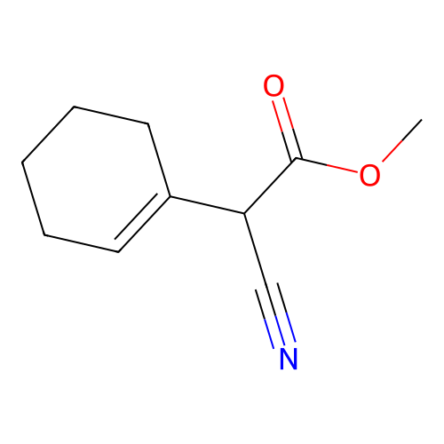 Methyl alpha-cyano-1-cyclohexene-1-acetate structure