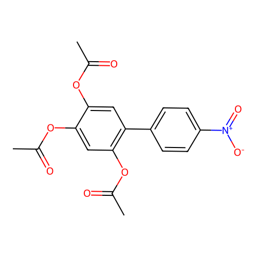 4-Nitro-2',4',5'-triacetoxybiphenyl structure